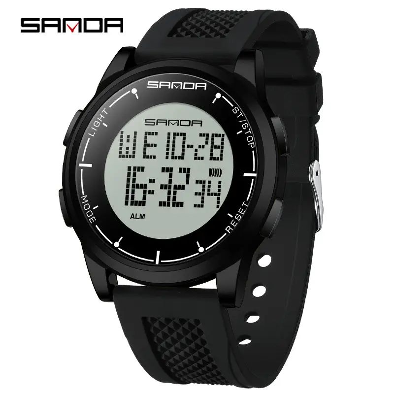 Sanda Digital Stopwatch Watch for Boys Black - Image 2