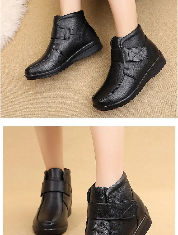 New real wool first layer cowhide mother cotton shoes soft bottom lightweight women's comfortable middle-aged and elderly women's shoes factory direct sales — feature 17