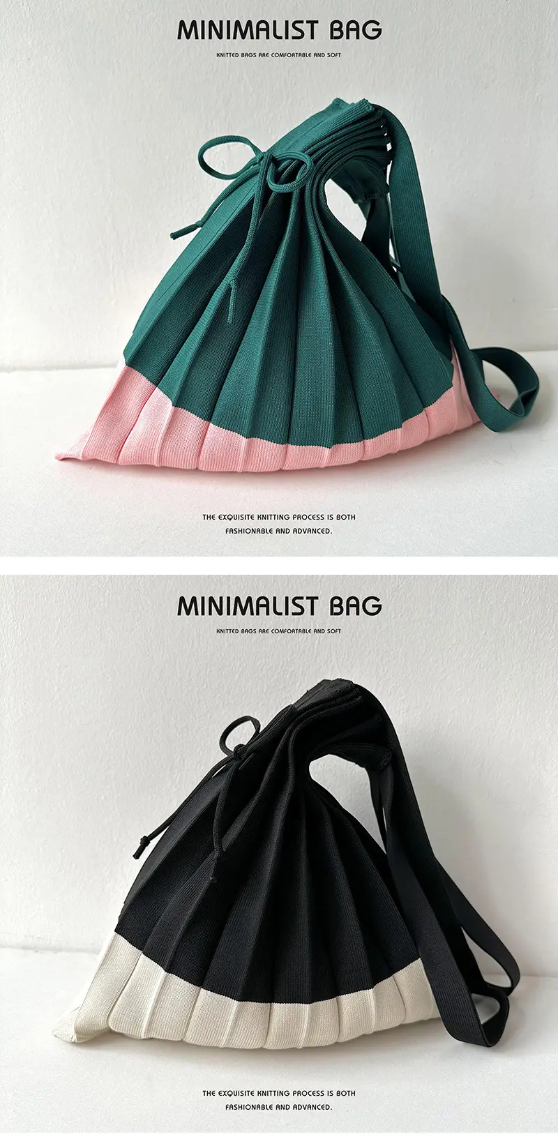 Foldable Knitted Shoulder Bag Large Capacity Multi Color — feature 10