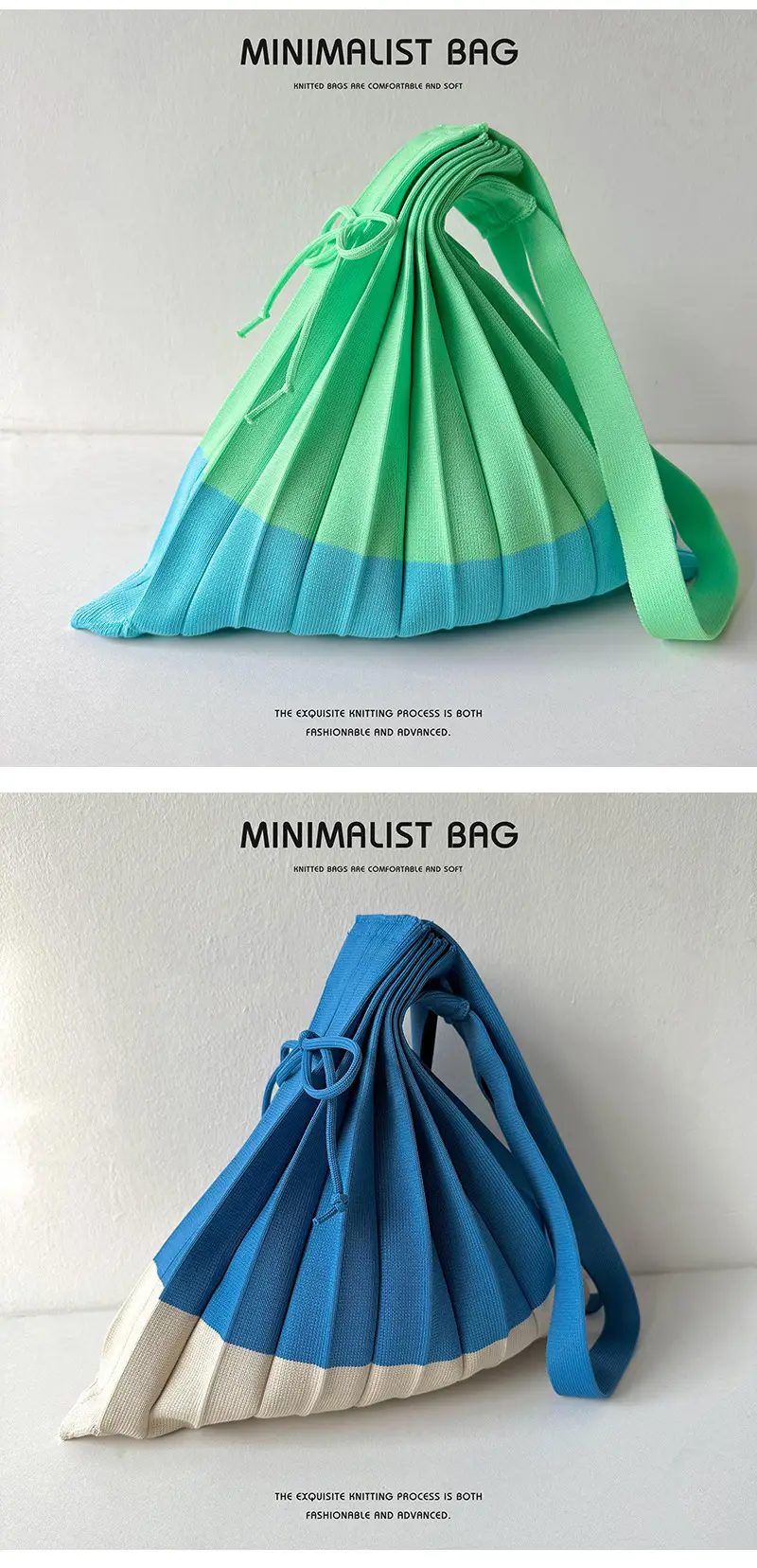 Foldable Knitted Shoulder Bag Large Capacity Multi Color — feature 8