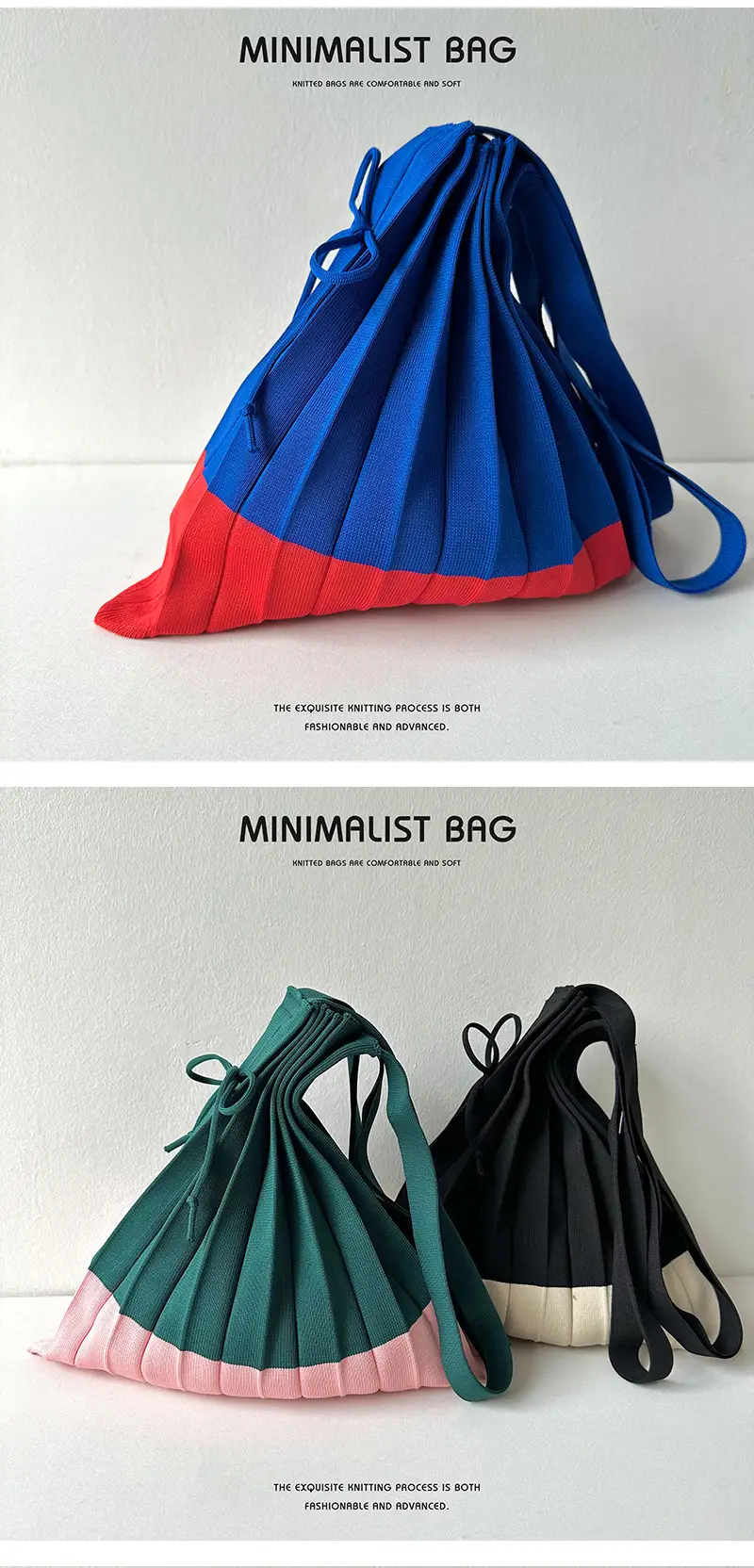 Foldable Knitted Shoulder Bag Large Capacity Multi Color — feature 9