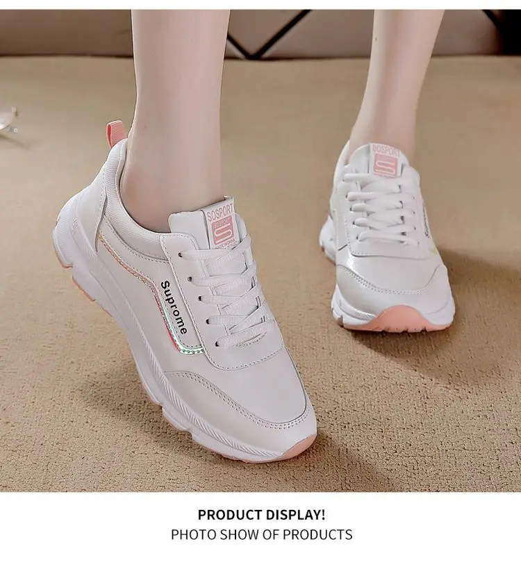 Women's shoes spring new sneaker women's leather casual Korean style versatile white shoes women's single shoes running daddy shoes — feature 11