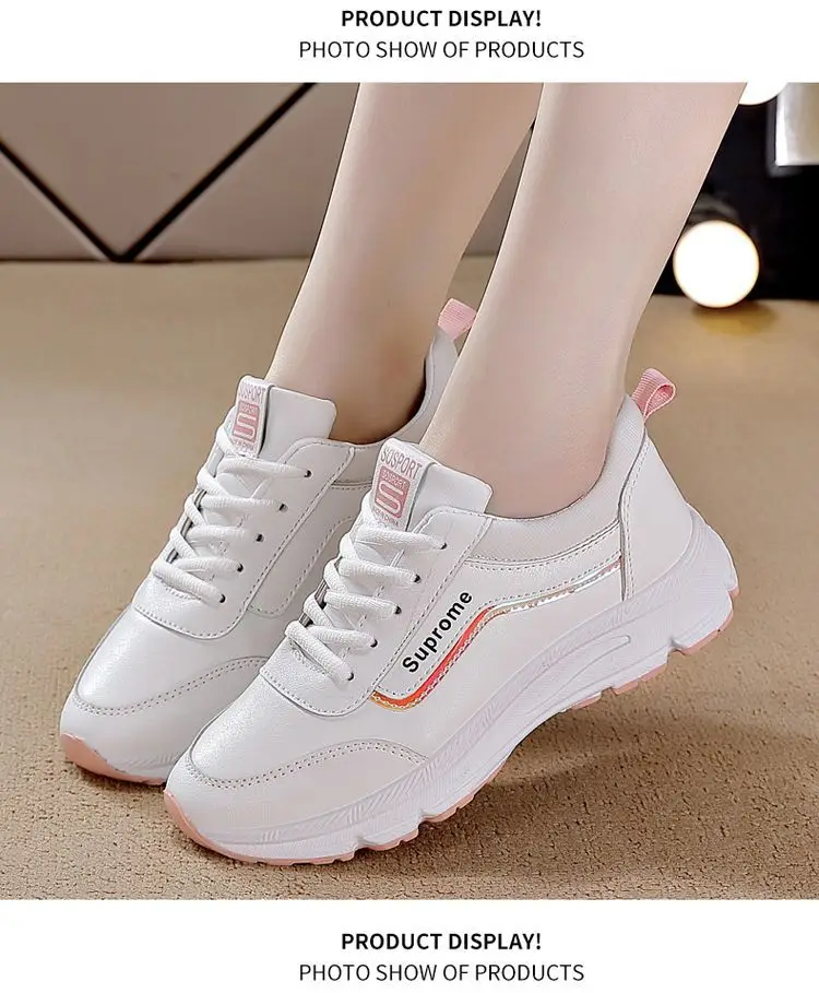 Women's shoes spring new sneaker women's leather casual Korean style versatile white shoes women's single shoes running daddy shoes — feature 13