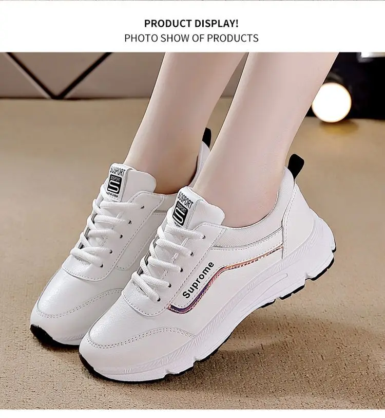 Women's shoes spring new sneaker women's leather casual Korean style versatile white shoes women's single shoes running daddy shoes — feature 7