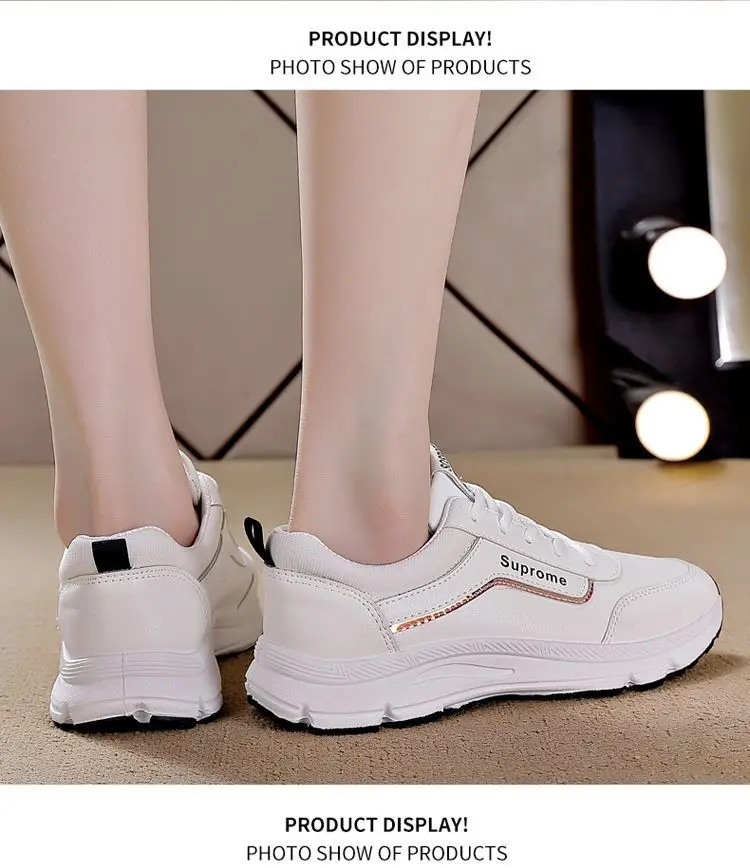 Women's shoes spring new sneaker women's leather casual Korean style versatile white shoes women's single shoes running daddy shoes — feature 9