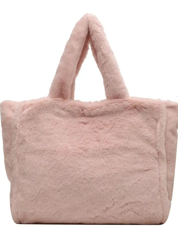 Women's White Plush Shoulder Bag 2023 Winter - Image 8