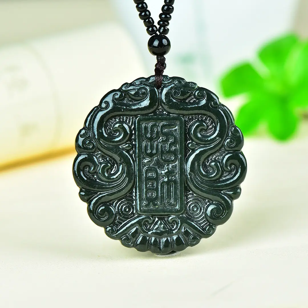 Hotan Saponade Pendant with intricate design - Image 3