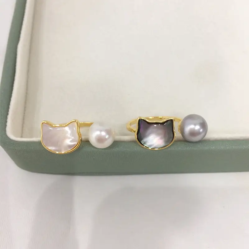 Natural Freshwater Pearl Ring 18K Real Gold Electroplating - Image 4