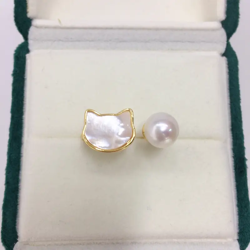 Natural Freshwater Pearl Ring 18K Real Gold Electroplating — feature 6