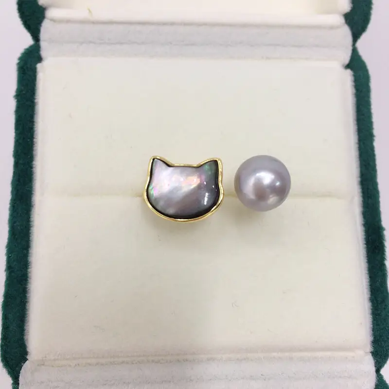 Natural Freshwater Pearl Ring 18K Real Gold Electroplating — feature 7