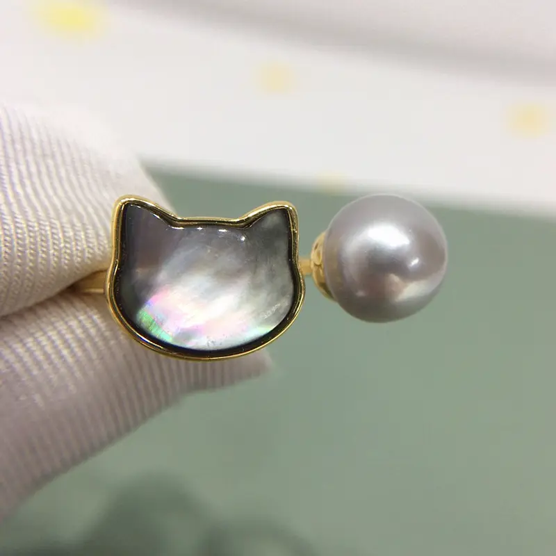 Natural Freshwater Pearl Ring 18K Real Gold Electroplating — feature 8