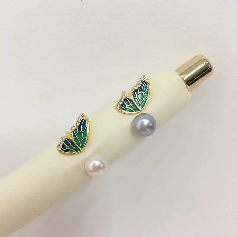Butterfly Pearl Ring 18K Gold Real Gold Elect Plating - Image 3