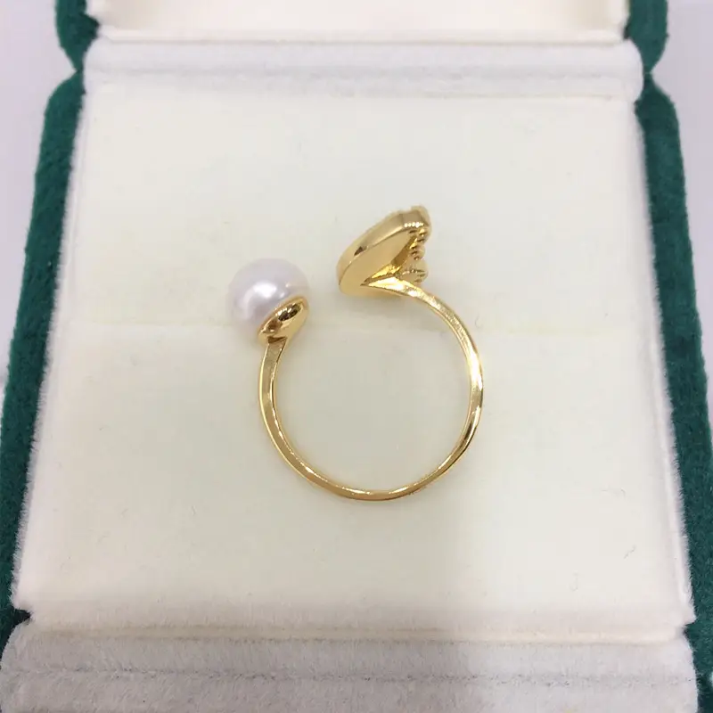 Butterfly Pearl Ring 18K Gold Real Gold Elect Plating — feature 9