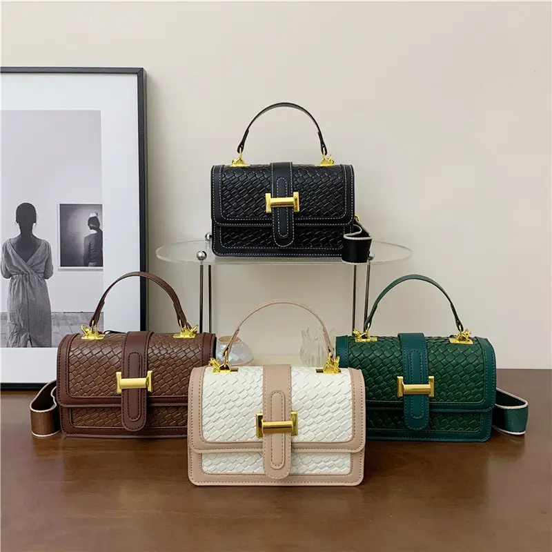 Women's Beige Beige Crossbody Bag with Gold Clasp