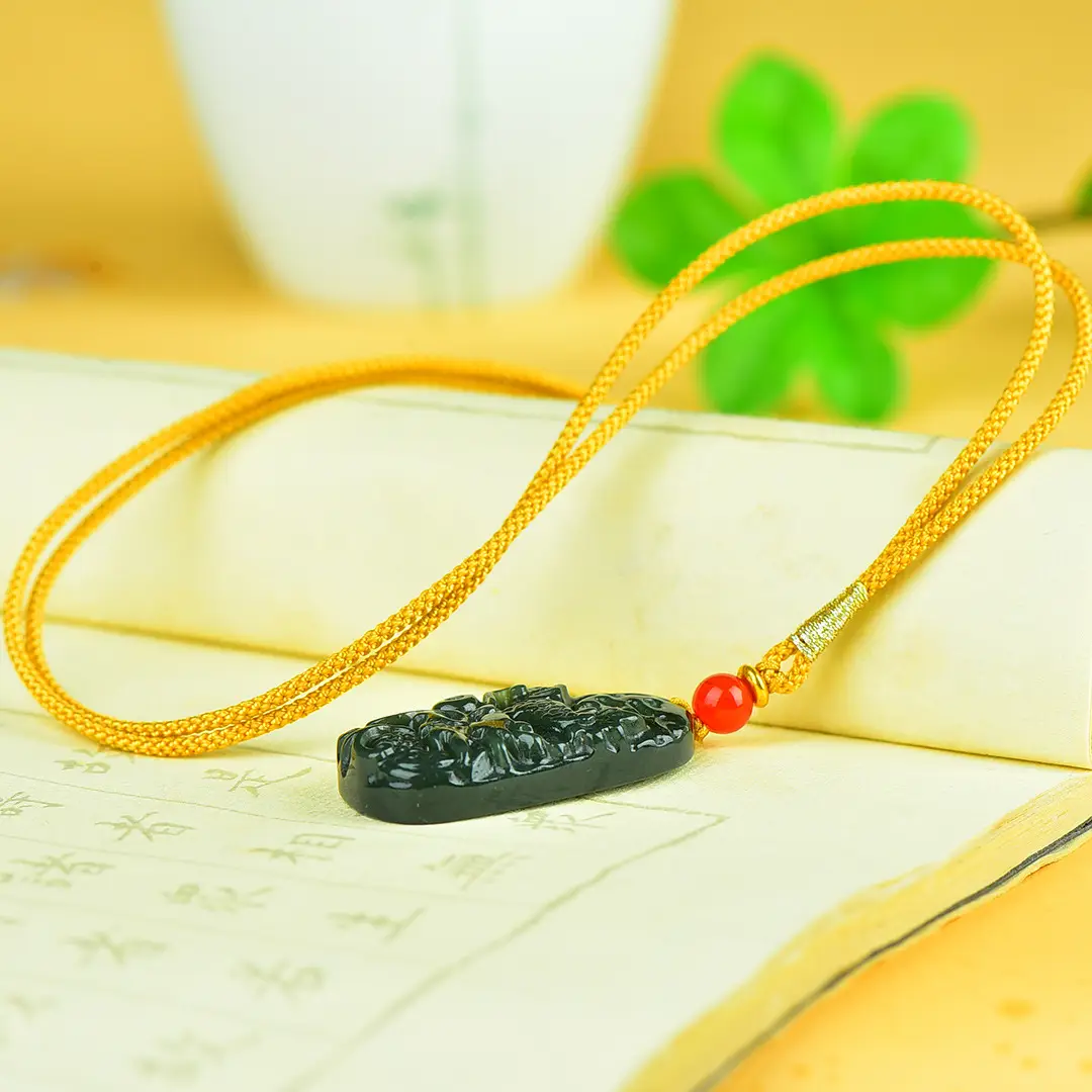 Hetian Jade Dragon & Phoenix Pendant Set - Image 4