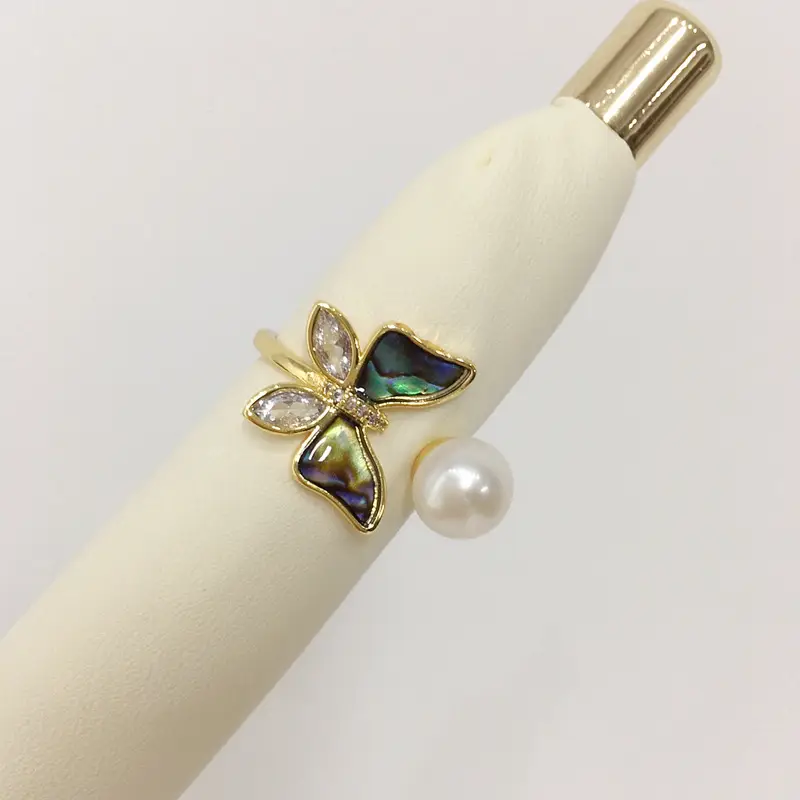 Natural Freshwater Pearl Ring 18K Real Gold Electroplating - Image 4
