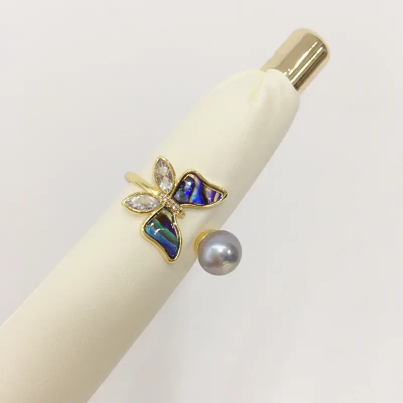Natural Freshwater Pearl Ring 18K Real Gold Electroplating - Image 5