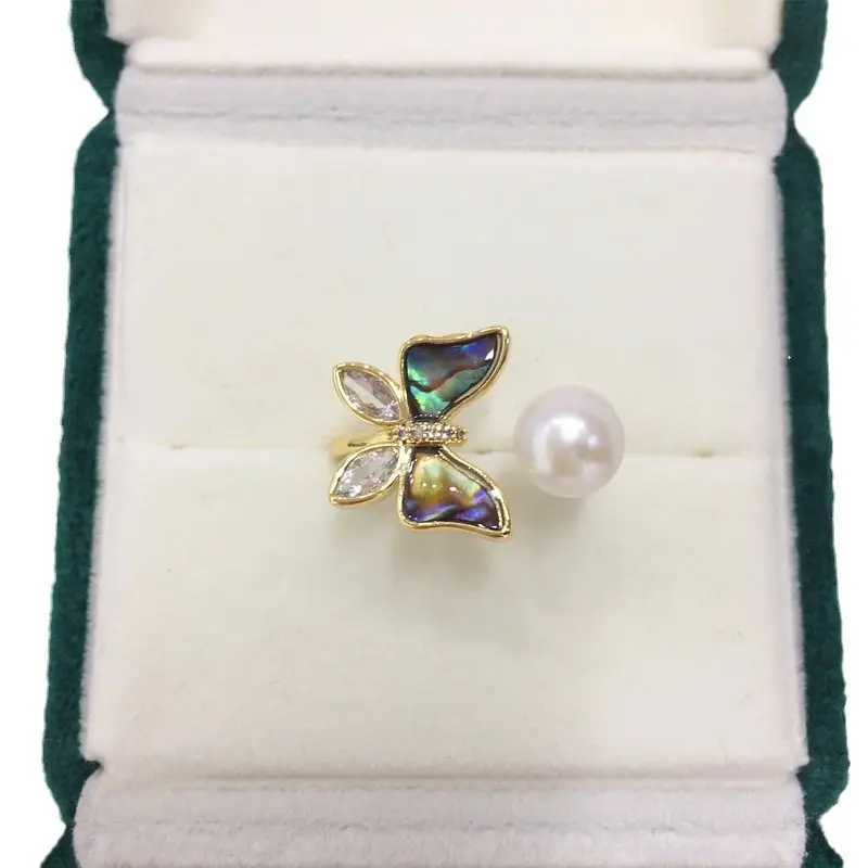 Natural Freshwater Pearl Ring 18K Real Gold Electroplating - Image 7