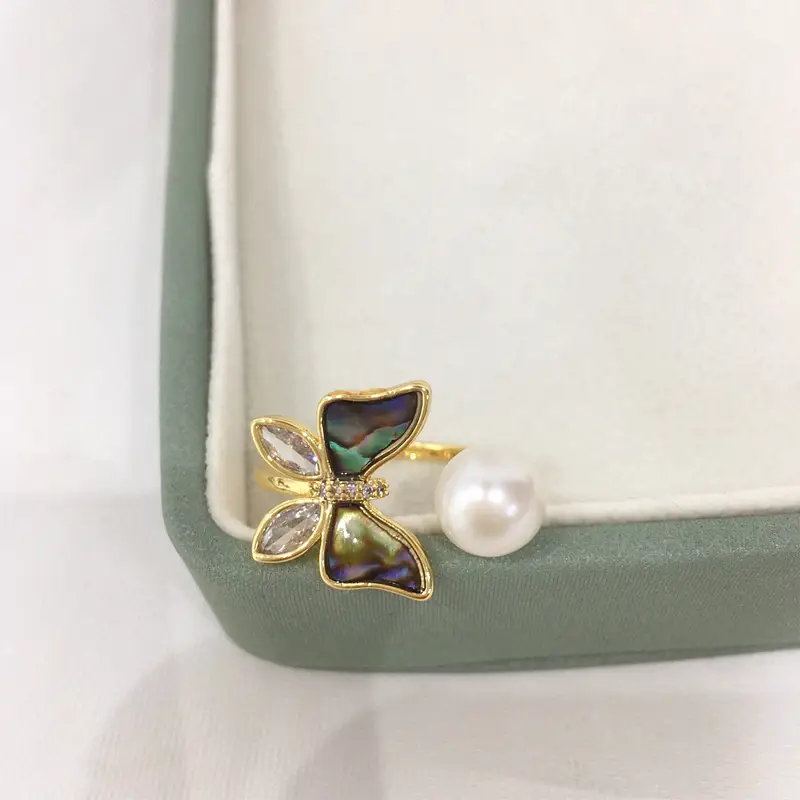 Natural Freshwater Pearl Ring 18K Real Gold Electroplating — feature 10