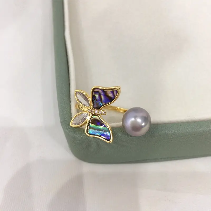 Natural Freshwater Pearl Ring 18K Real Gold Electroplating — feature 11
