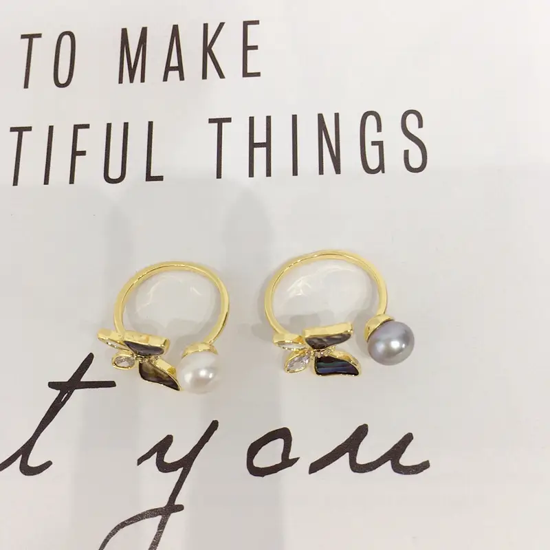 Natural Freshwater Pearl Ring 18K Real Gold Electroplating — feature 9
