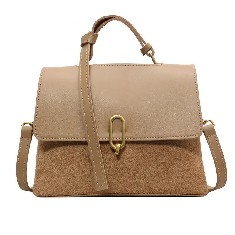 Frosted Women's Shoulder Messenger Bag Black Gold Clasp - Image 9