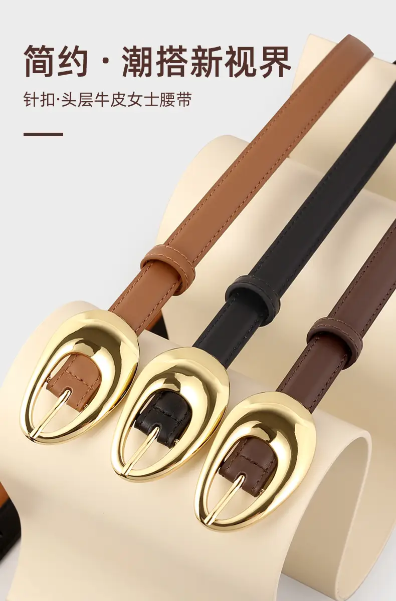 Women Genuine Leather Belt 2023 Artistic Decorative Pin Buckle — feature 13