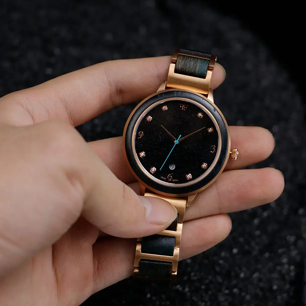 Clearance Stock Steel Case Watch with Rhinestone Dial — feature 4