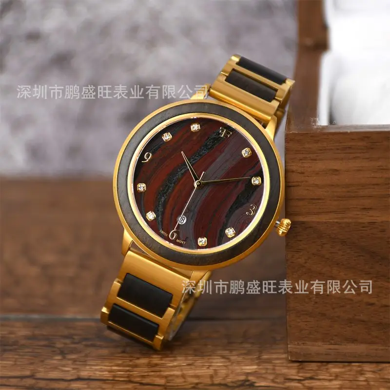 Clearance Stock Steel Case Watch with Rhinestone Dial