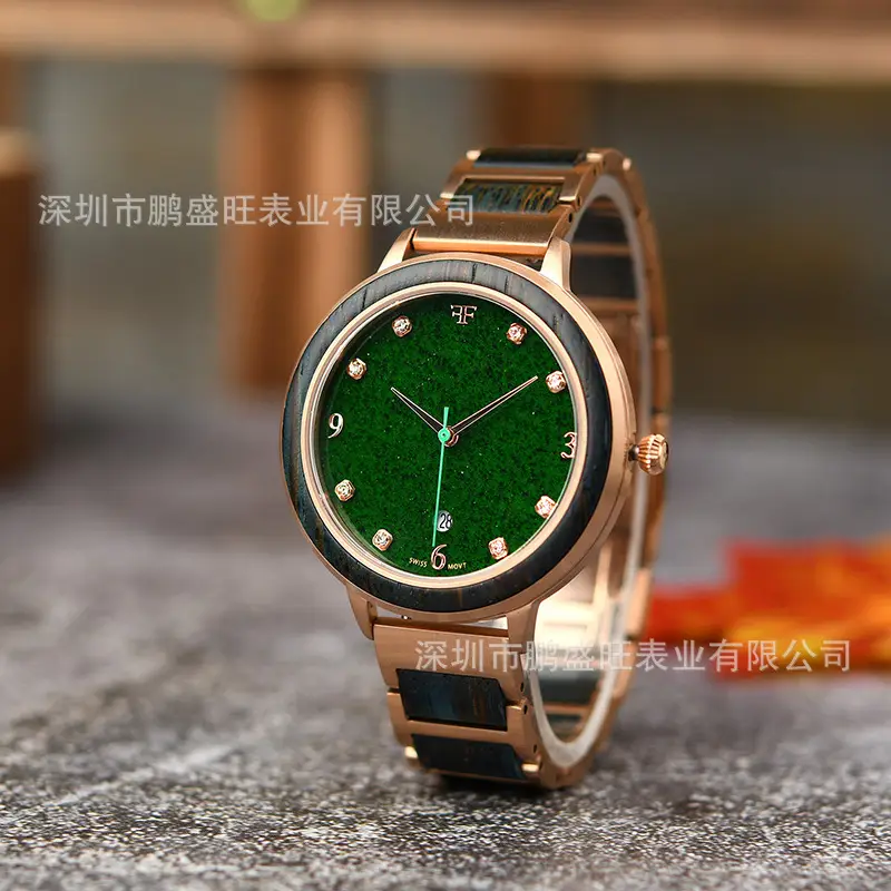 Clearance Stock Steel Case Watch with Rhinestone Dial