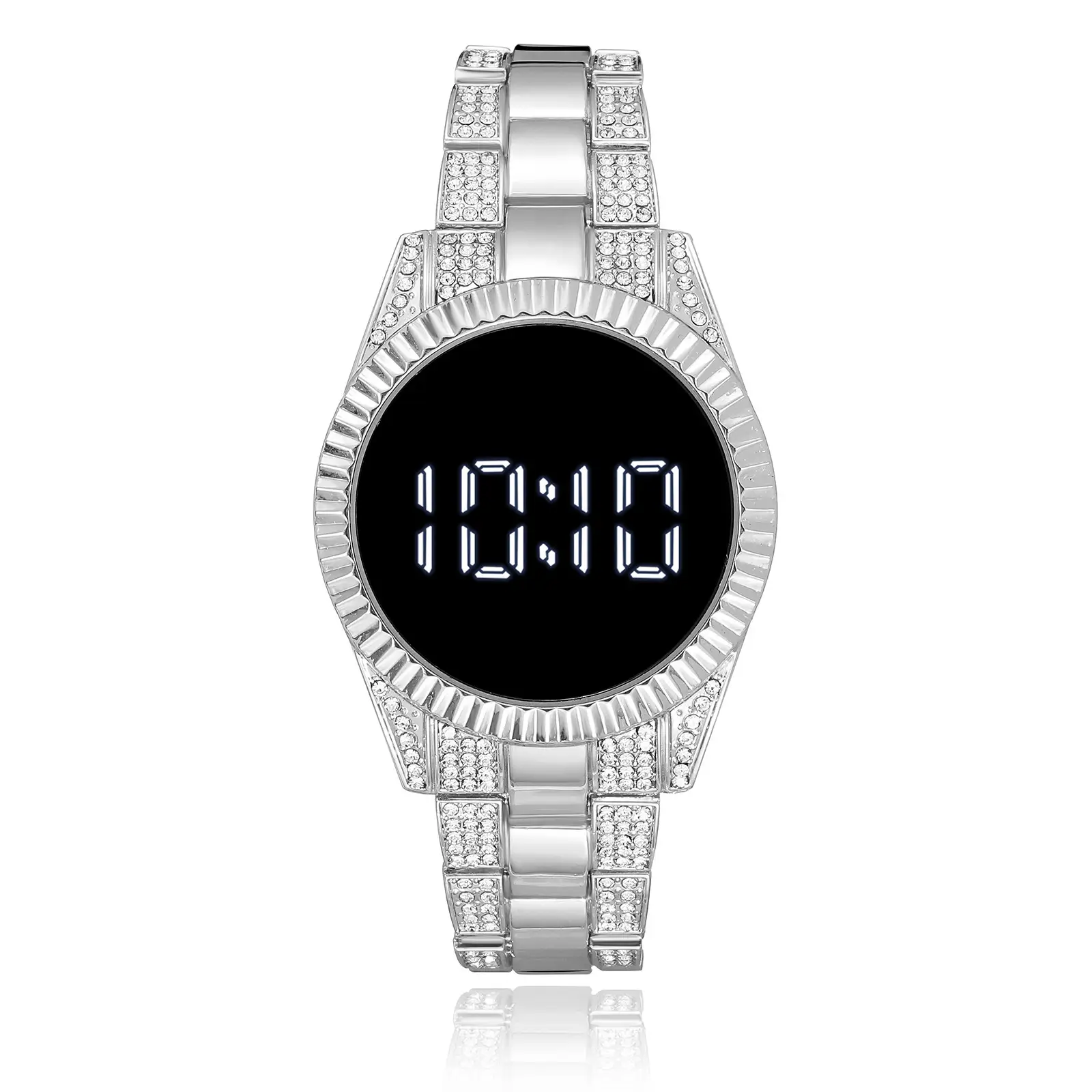 Gold Diamond Strap Women's Digital Watch 10:17