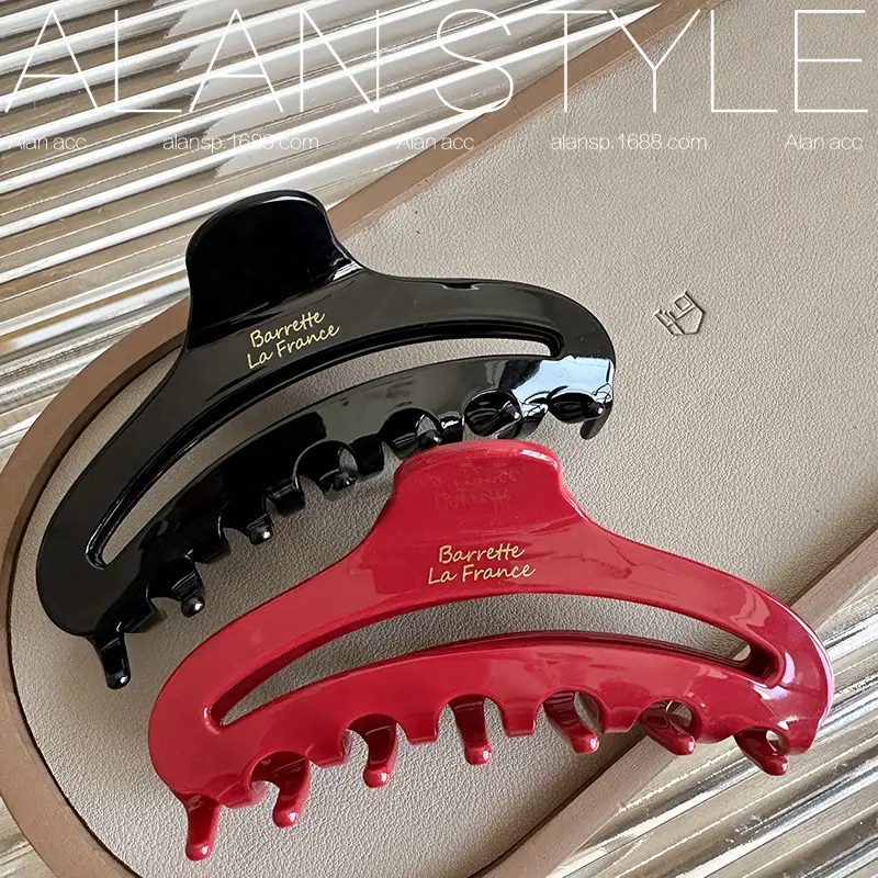 French Hollow Acetate Hair Clip Red Multiple Volume — feature 8