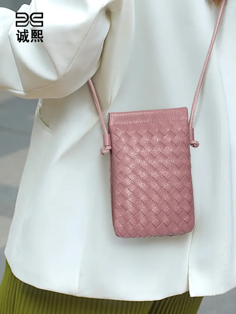 Green Handwoven Phone Bag for Women - Image 13