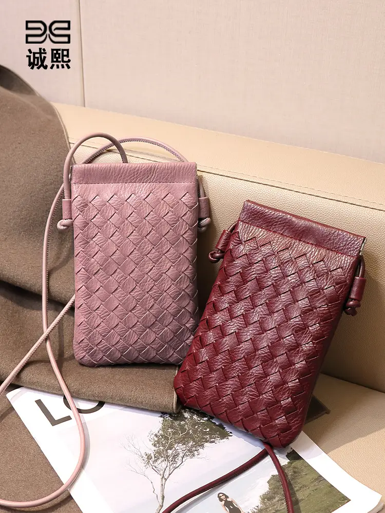 Green Handwoven Phone Bag for Women - Image 14