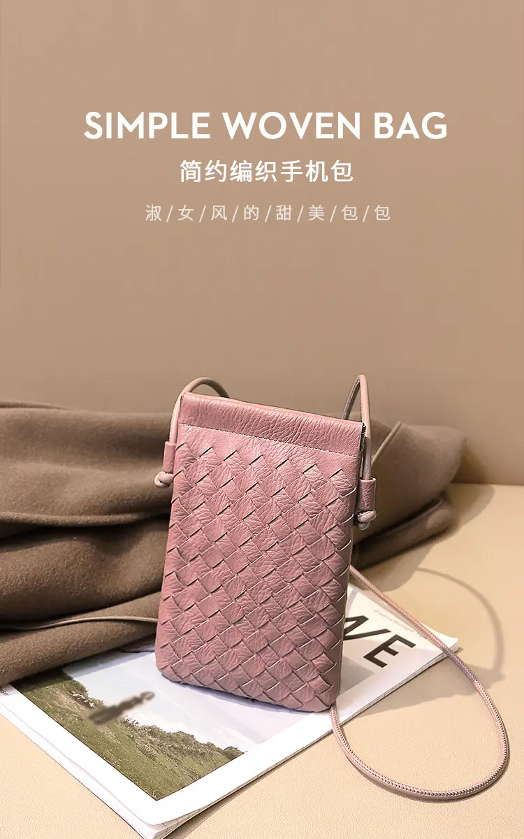 Green Handwoven Phone Bag for Women — feature 2