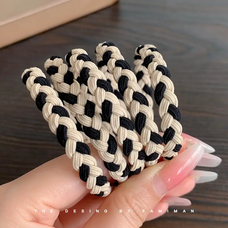 Girls Braided Hair Rope High Ponytail Hair Tie - Image 3