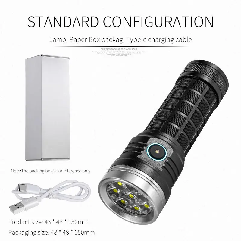 8XHP360 LED Camping Flashlight Aluminum Black - Image 11