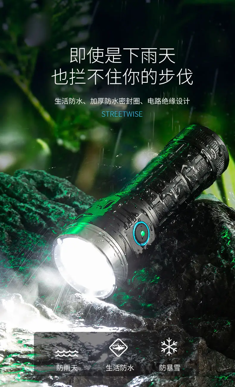 8XHP360 LED Camping Flashlight Aluminum Black — feature 19