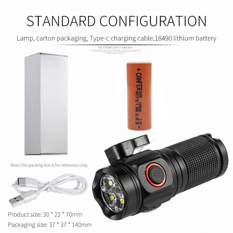 8XHP360 LED Camping Flashlight Aluminum Black - Image 7