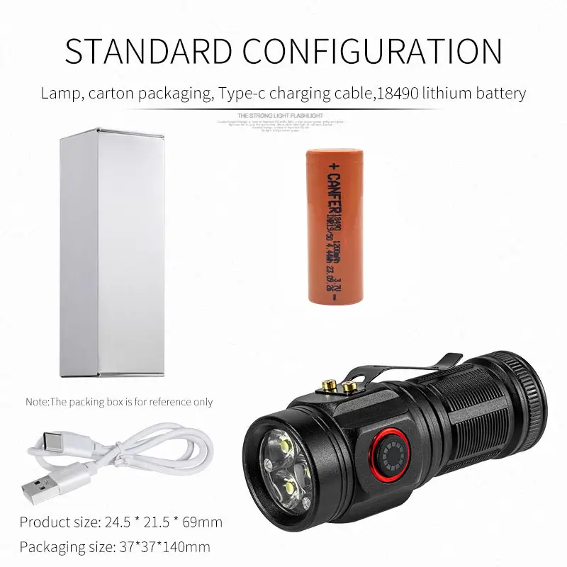 8XHP360 LED Camping Flashlight Aluminum Black - Image 8