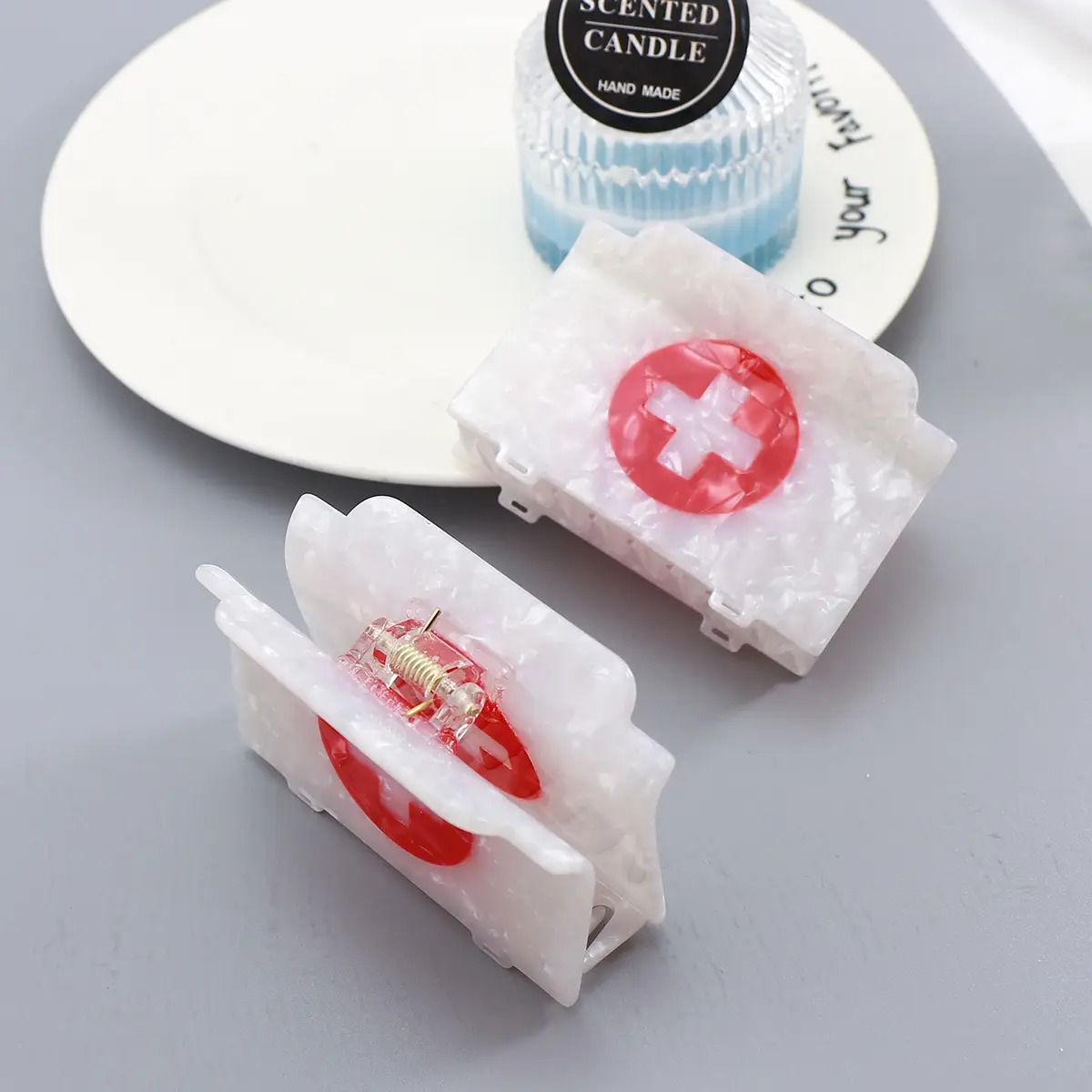 Nurse Series Medicine Box Grab Clip Acetate Hair Catch Clip