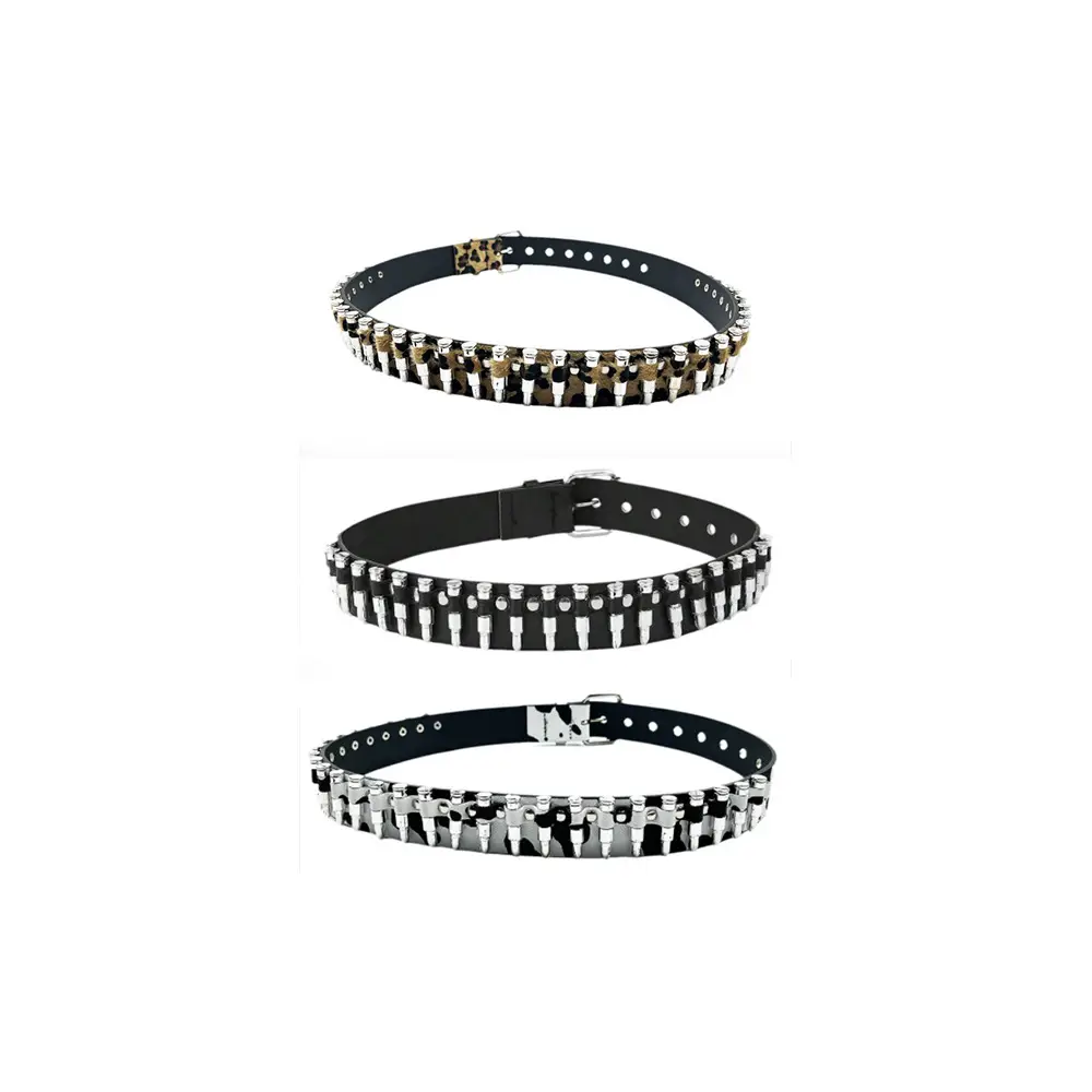 Men's Multi Color Bullet Belt with Buckle