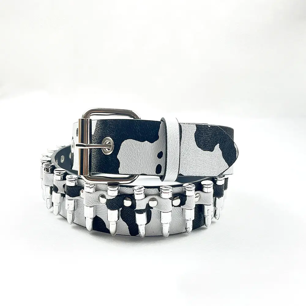Men's Multi Color Bullet Belt with Buckle