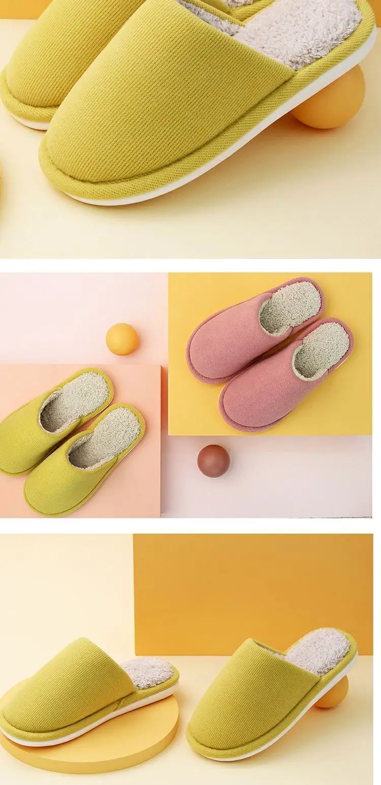 2023 New Cotton Slippers Women's Winter Indoor Warmth Thickened Couples Anti-Slip Home Shoes Men's Couples — feature 13