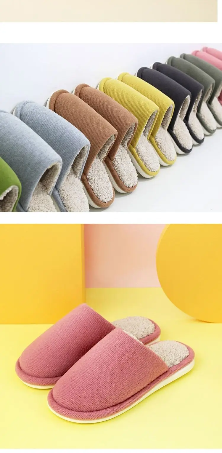 2023 New Cotton Slippers Women's Winter Indoor Warmth Thickened Couples Anti-Slip Home Shoes Men's Couples — feature 14