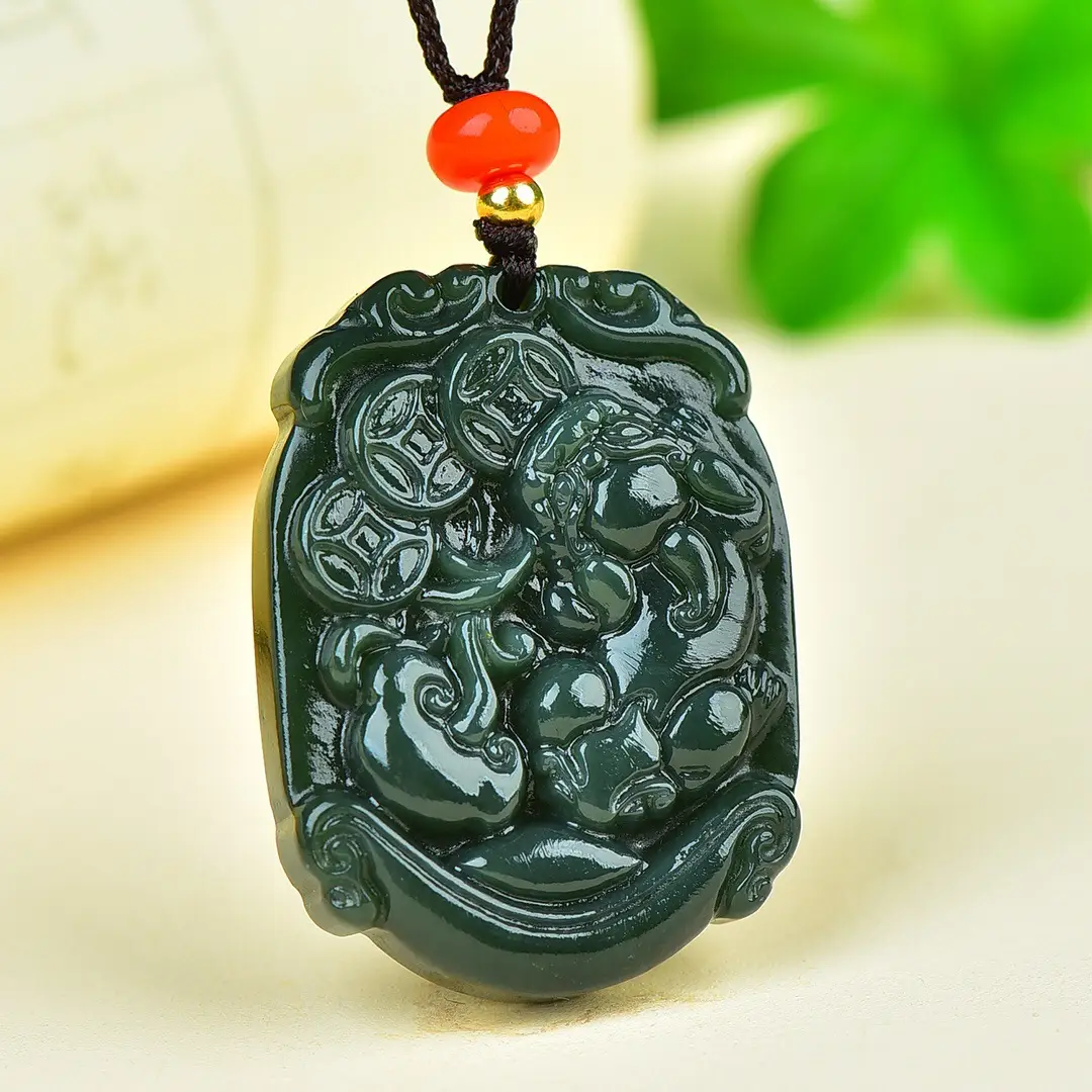 Hetian Jade Pendant "Eight Directions to Make Money Brave" - Image 3