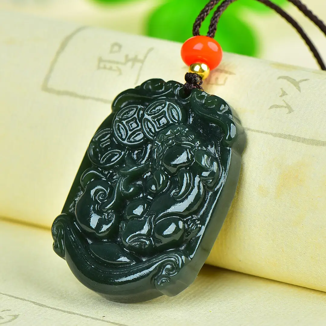 Hetian Jade Pendant "Eight Directions to Make Money Brave" — feature 7