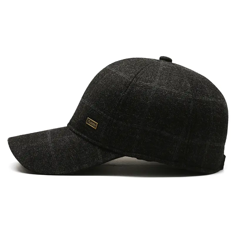 Winter Wool Baseball Cap for Men Navy Blue - Image 5