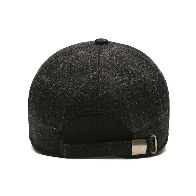 Winter Wool Baseball Cap for Men Navy Blue - Image 6