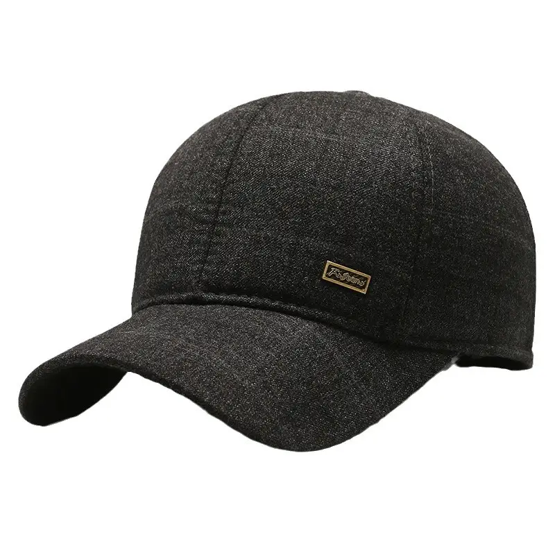 Winter Wool Baseball Cap for Men Navy Blue - Image 8